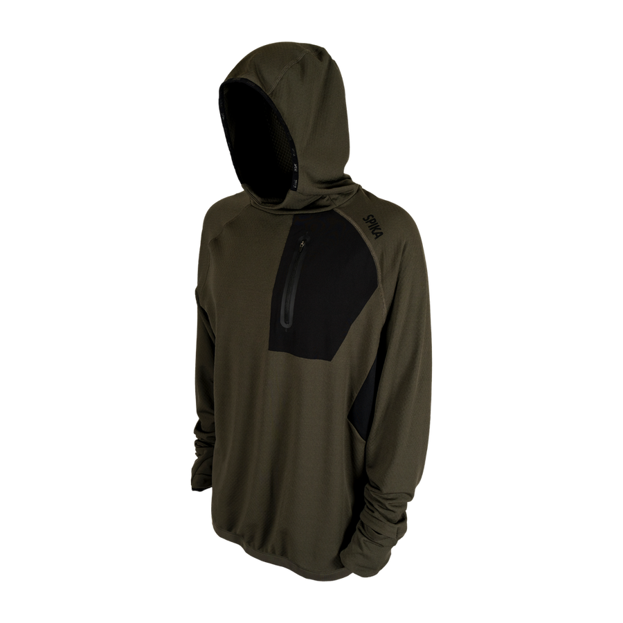 Spika Microfleece Hoodie - Mens Olive Summit