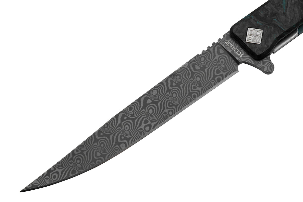 Ocaso Solstice Knife - Fat Carbon Damascus Steel