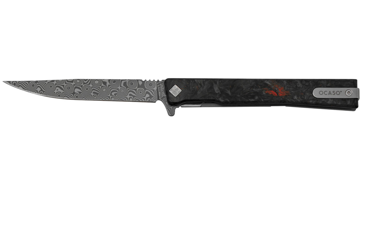 Ocaso Solstice Knife - Fat Carbon Damascus Steel