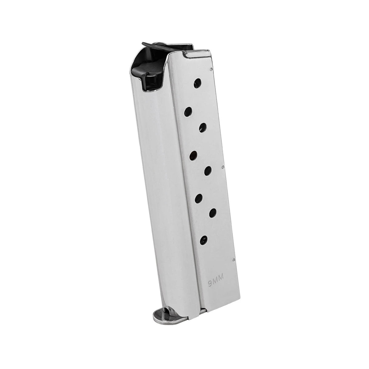Springfield Armory 1911 9mm 9 round stainless magazine - front three-quarter view