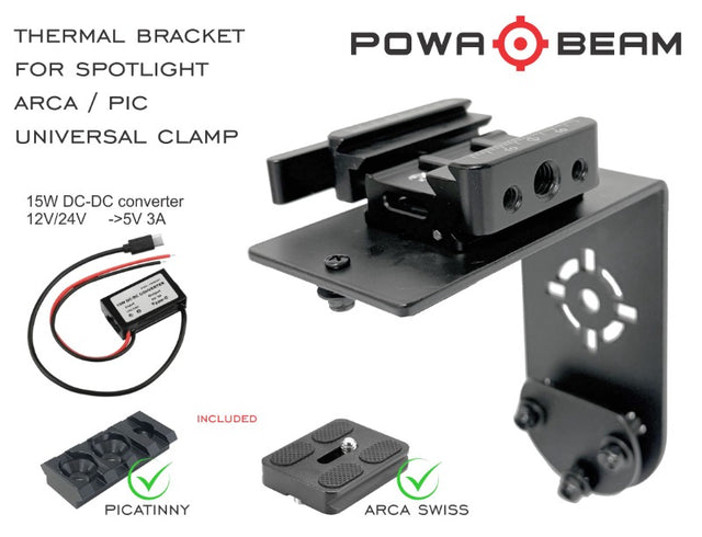 Powa Beam 7" Thermal Mount Bracket Arca and Pic Uni clamp