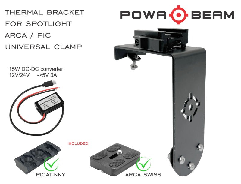 Powa Beam 9" Thermal Mount Bracket Arca and Pic Uni clamp