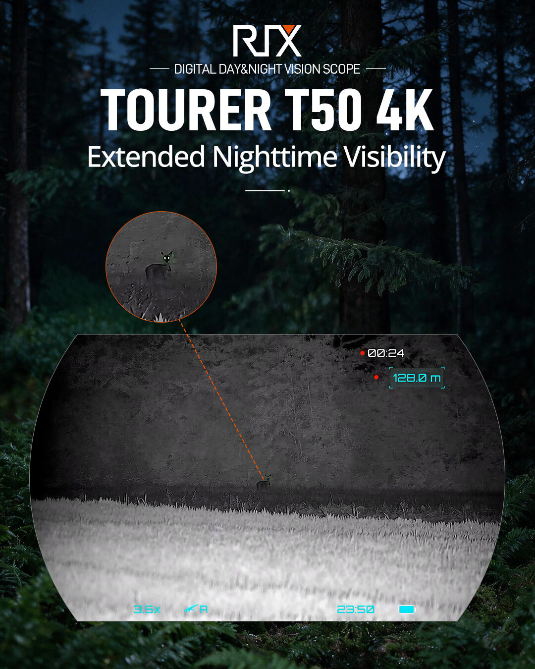 RIX Tourer T50 4K LRF Digital Night Vision Scope