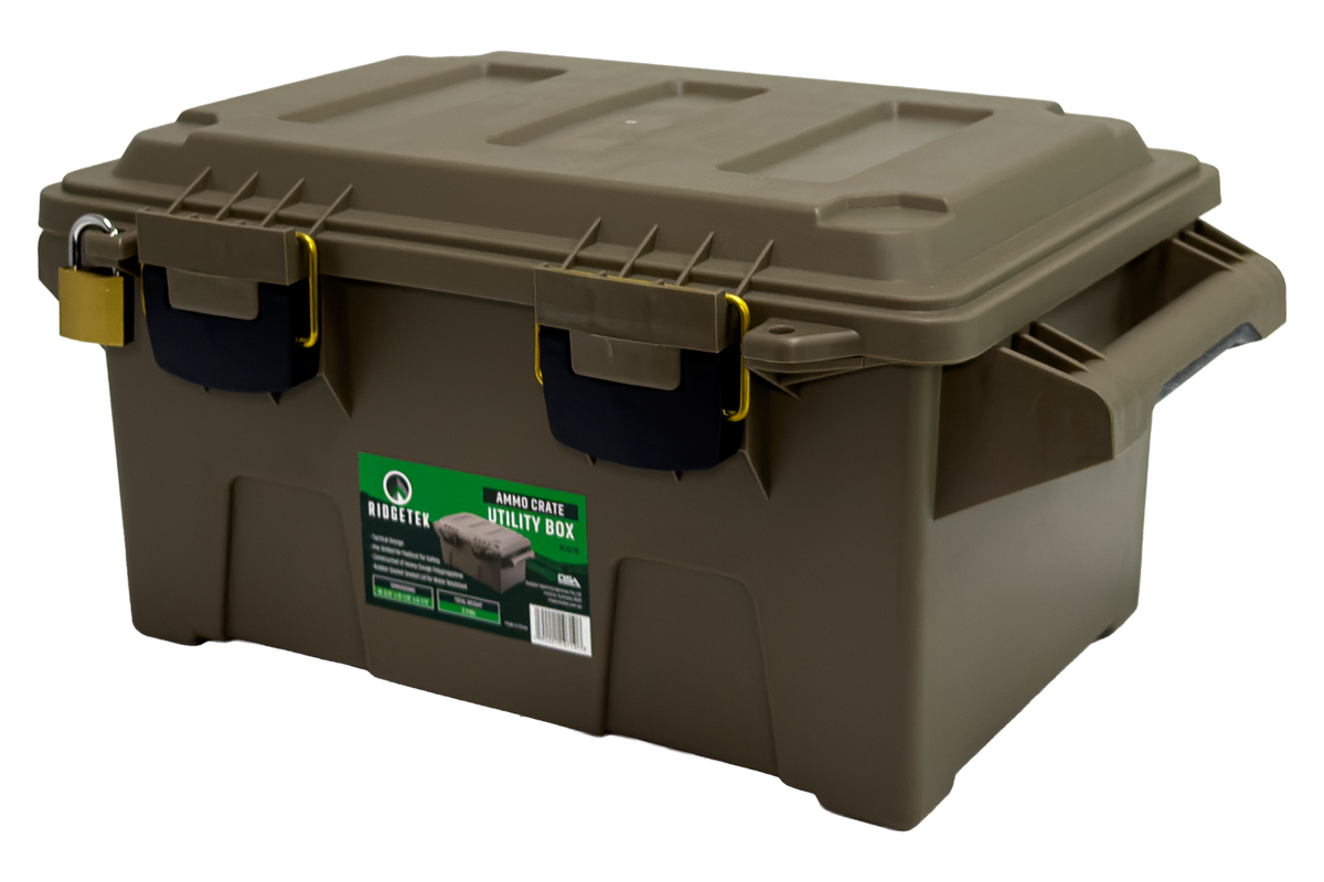 Ridgetek Ammo Crate Utility Box Dark Earth Inc Padlock