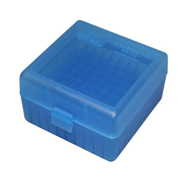 Mtm 100 Rd Flip Top Ammo Box 17 FIREBALL/222/223/204 - Blue