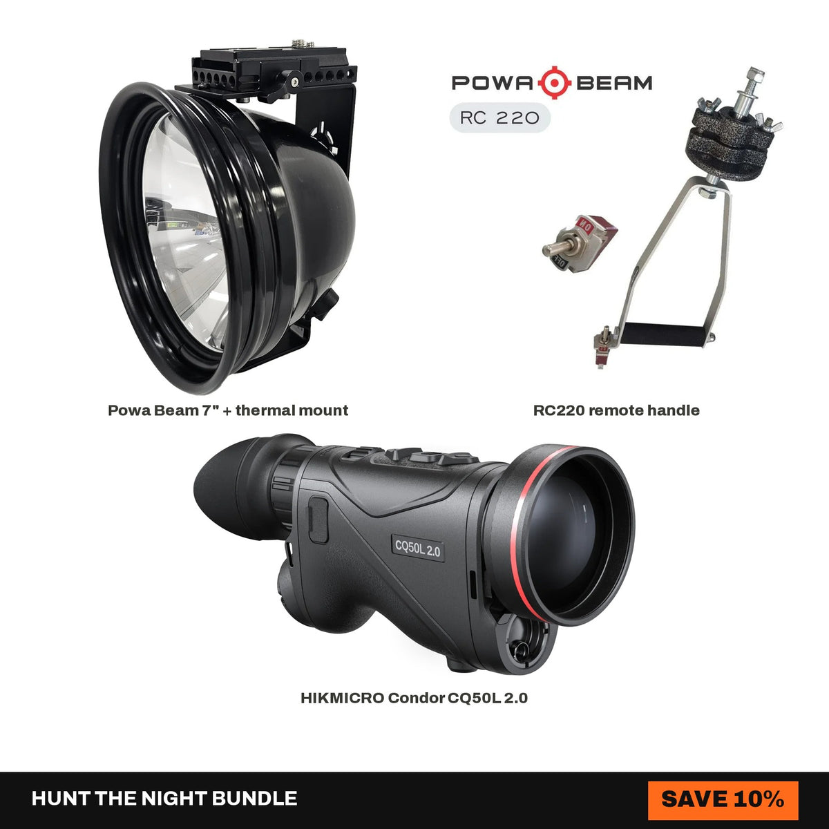 7" Powa Beam + RC220 + HIKMICRO Condor LRF CQ50L 2.0 Setup Bundle - Hunt The Night bundle