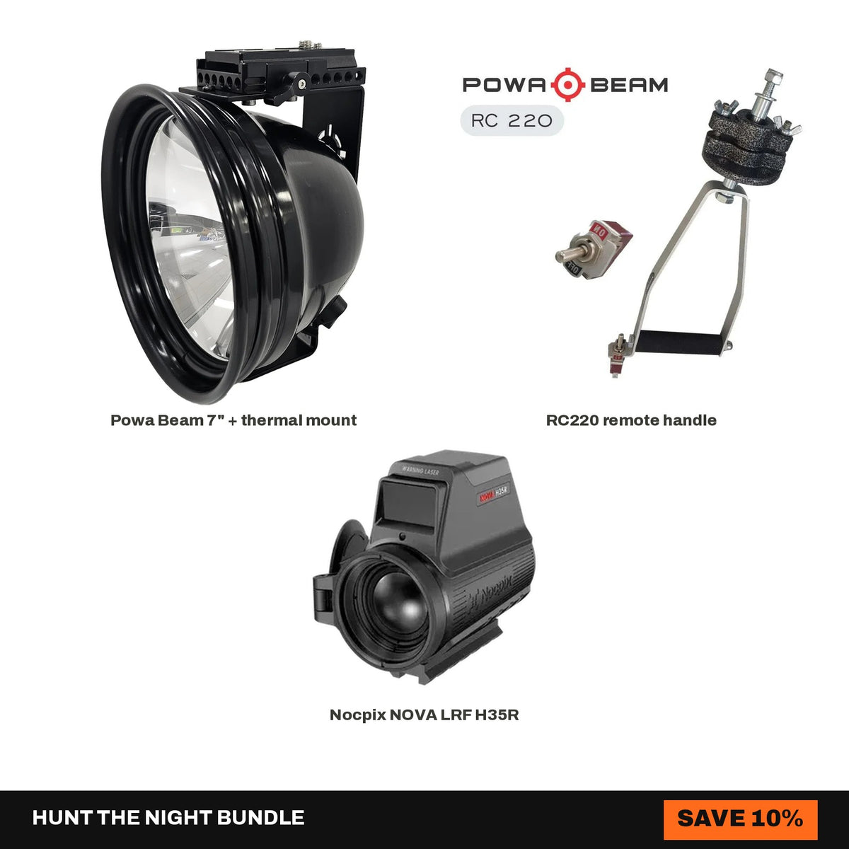 7" Powa Beam + RC220 + Nocpix NOVA LRF H35R Setup Bundle - Hunt The Night bundle