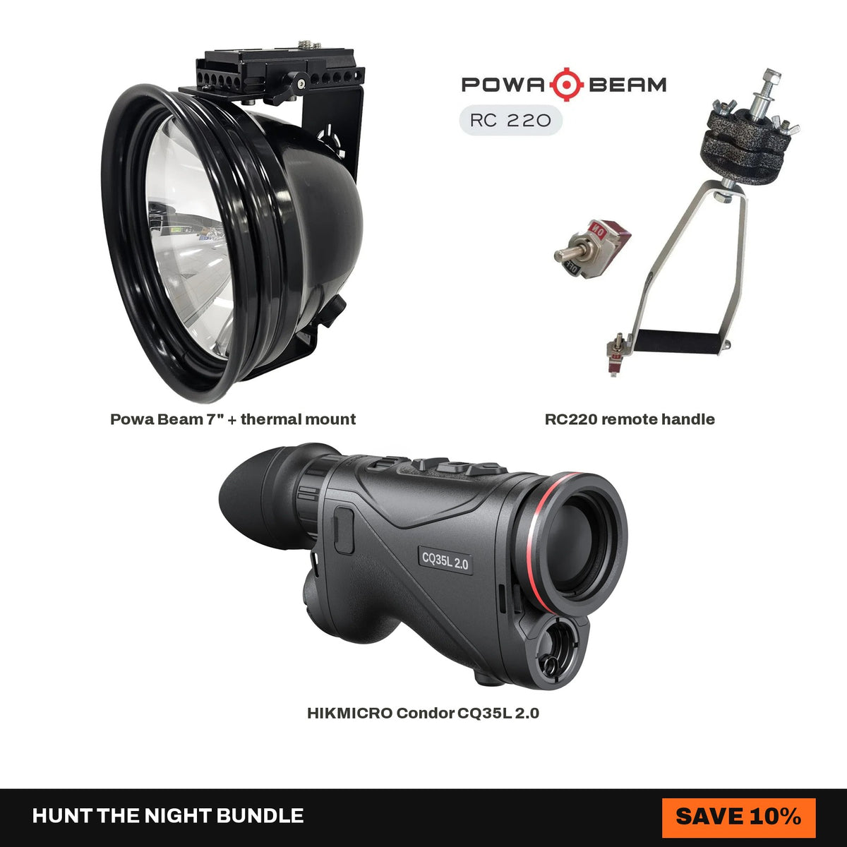 7" Powa Beam + RC220 + HIKMICRO Condor LRF CQ35L 2.0 Setup Bundle - Hunt The Night bundle