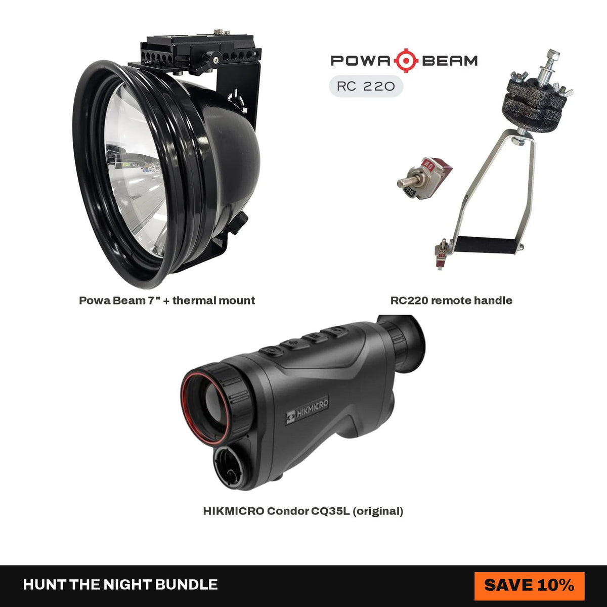 7" Powa Beam + RC220 + HIKMICRO Condor LRF CQ35L (Original) Setup Bundle - Hunt The Night bundle