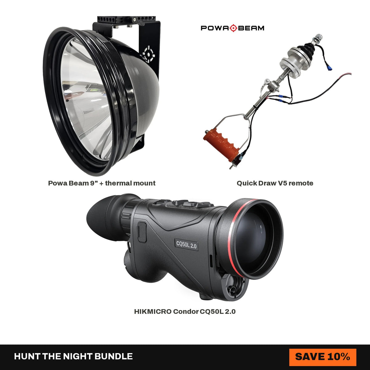 9" Powa Beam + Quick Draw V5 + HIKMICRO Condor LRF CQ50L 2.0 Setup Bundle - Hunt The Night bundle