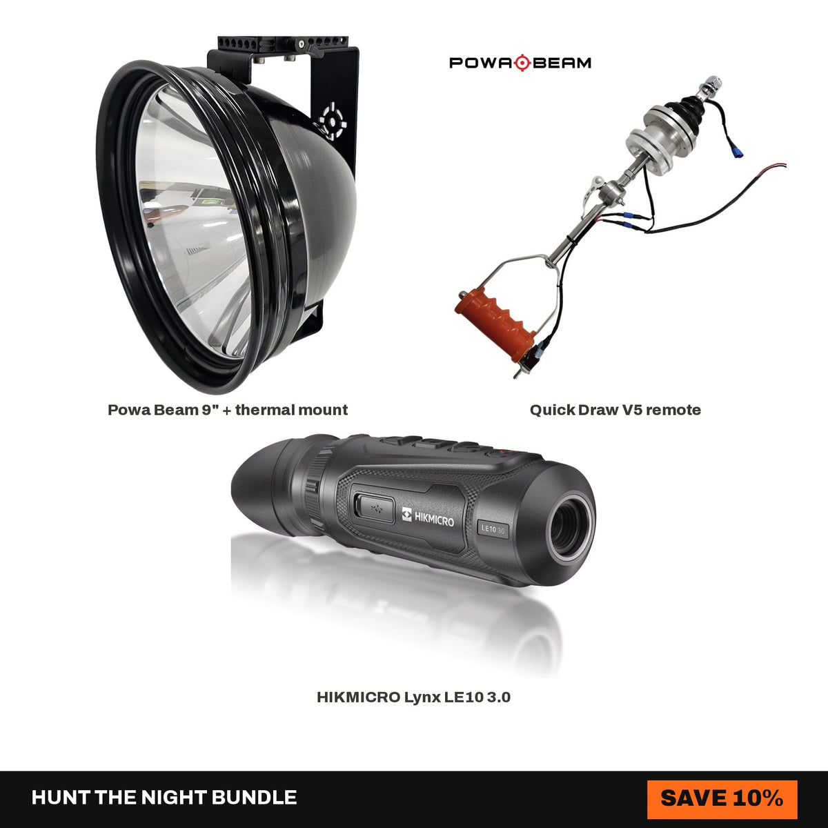 9" Powa Beam + Quick Draw V5 + HIKMICRO Lynx LE10 3.0 Setup Bundle - Hunt The Night bundle