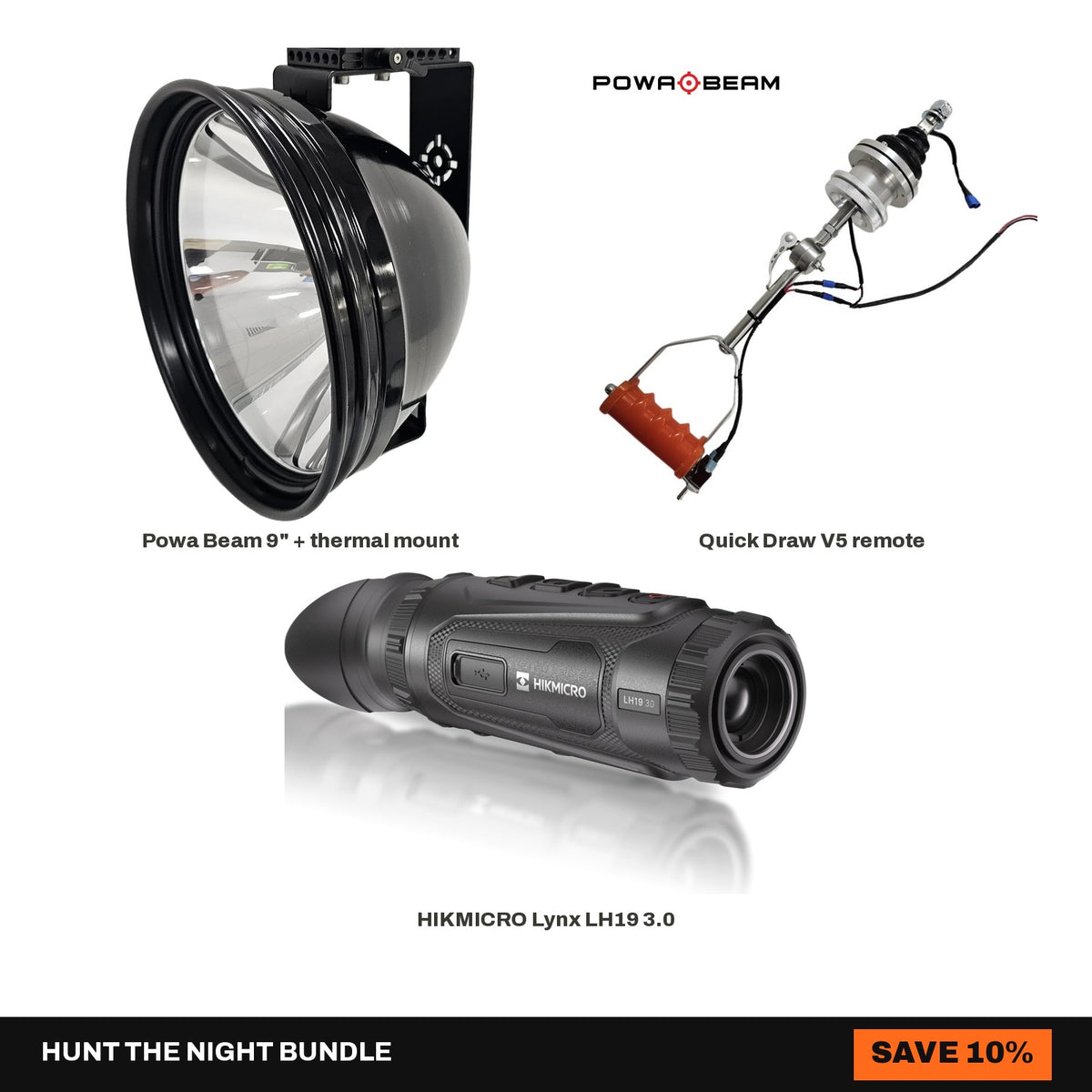 9" Powa Beam + Quick Draw V5 + HIKMICRO Lynx LH19 3.0 Setup Bundle - Hunt The Night bundle
