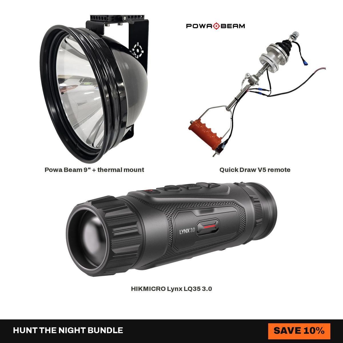 9" Powa Beam + Quick Draw V5 + HIKMICRO Lynx LQ35 3.0 Setup Bundle - Hunt The Night bundle