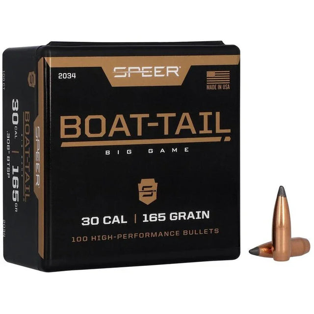 Speer Boat Tail 30 Cal (.308) 165gr Projectiles (100/box)