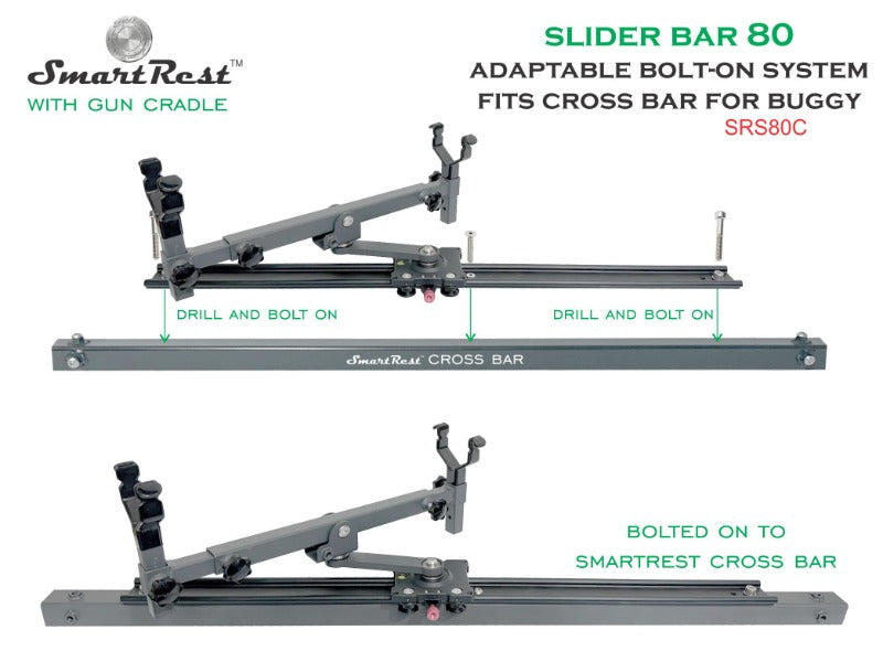 SmartRest Slider Bar 80cm Bolt-on with Gun Cradle