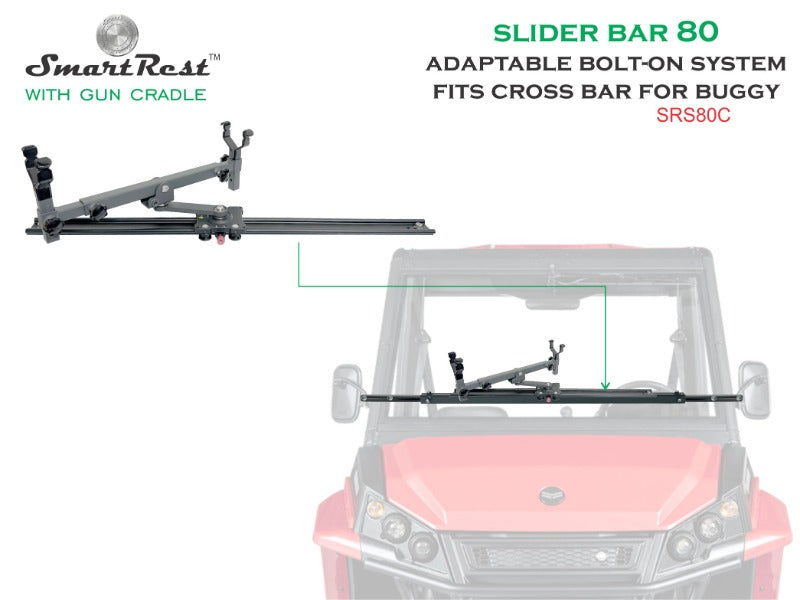SmartRest Slider Bar 80cm Bolt-on with Gun Cradle