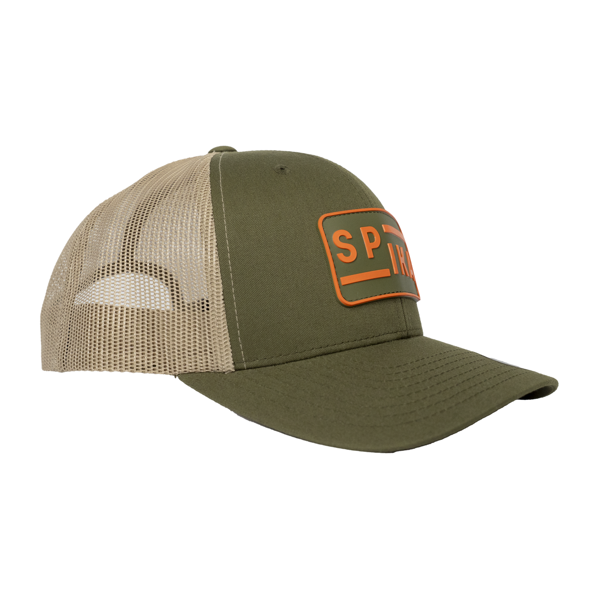 Spiker Trucker Cap - Urban Waypoint - Olive/Tan - side view