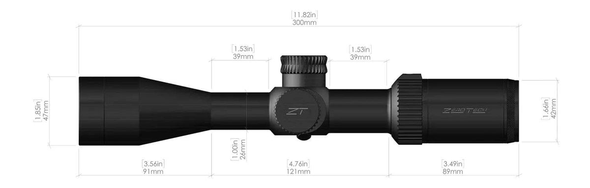 ZEROTECH VENGEANCE 3-12X40MM ZEROPLEX SCOPE