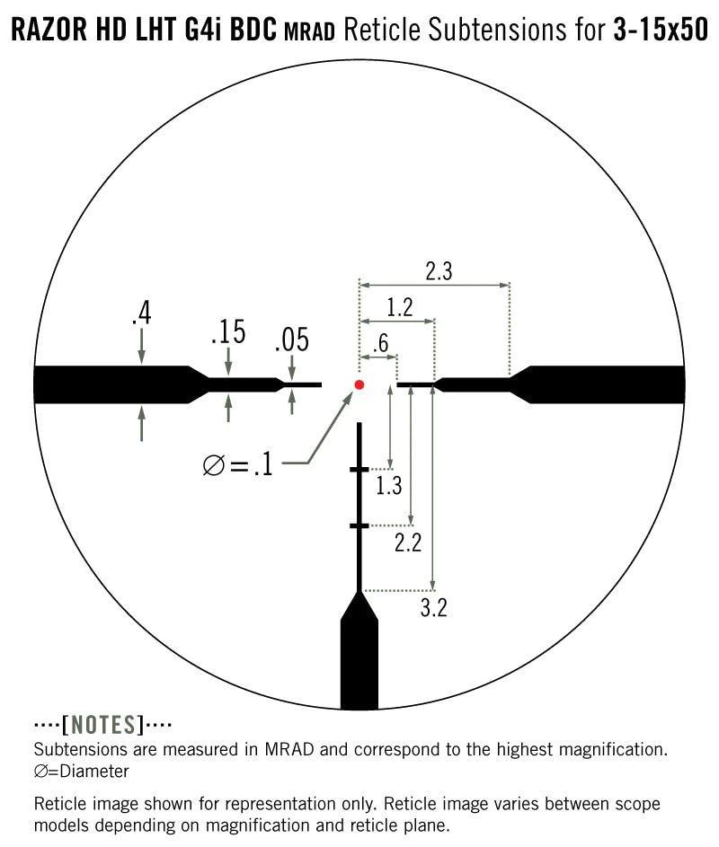 VORTEX RAZOR LHT 3-15X50 G4I BDC MRAD