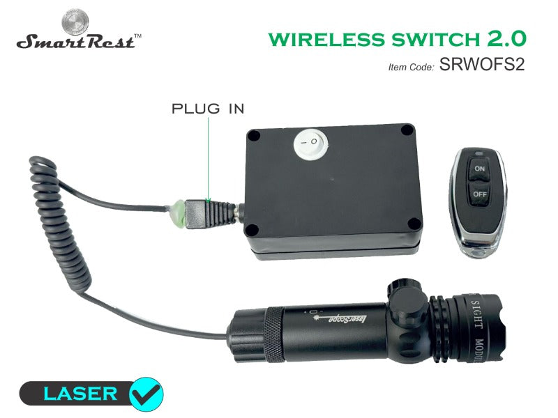 Wireless On Off Switch Remote Controlled with Green Laser 2.0