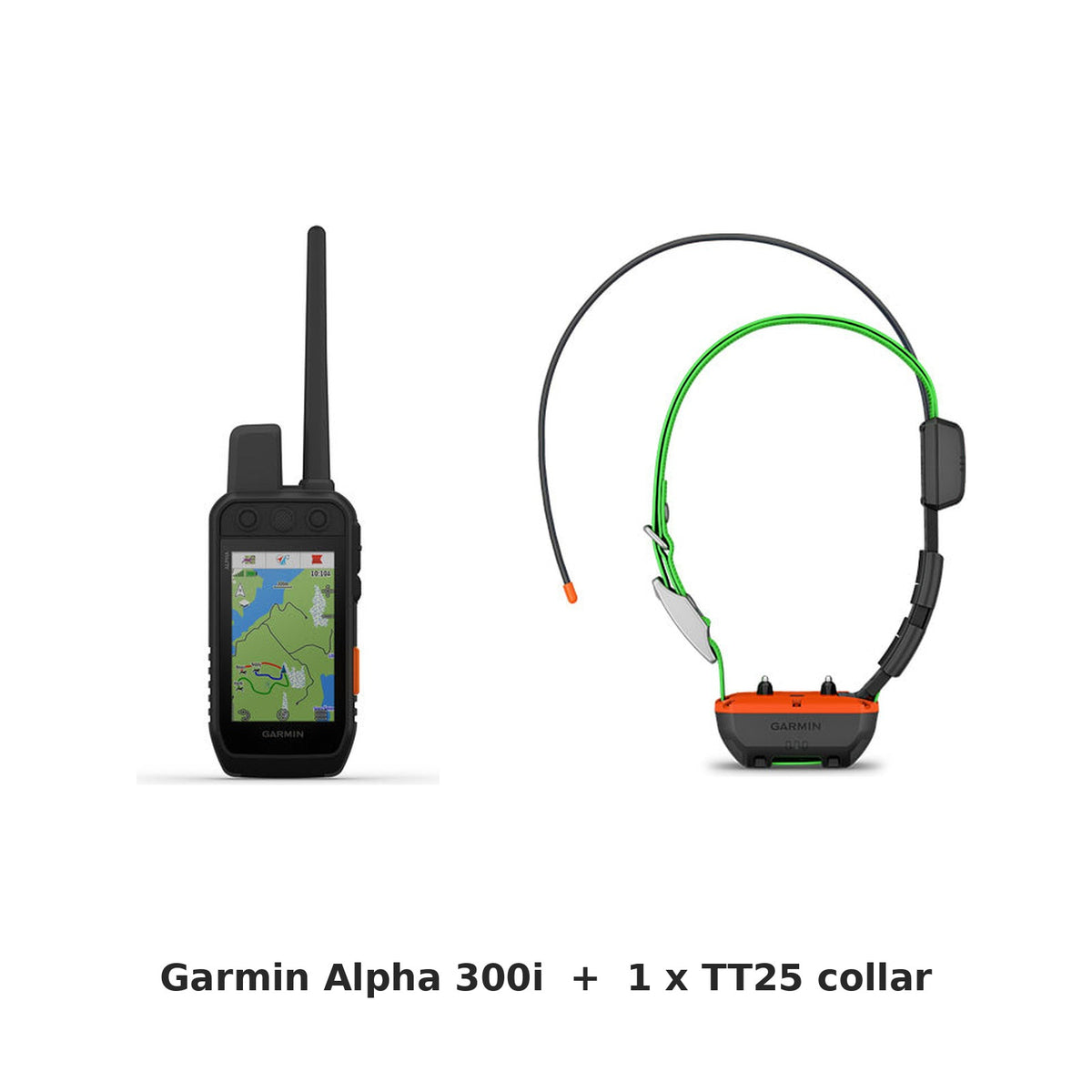 Garmin Alpha 300i With 1 x TT25 Collar Bundle - Garmin handheld and collar on white