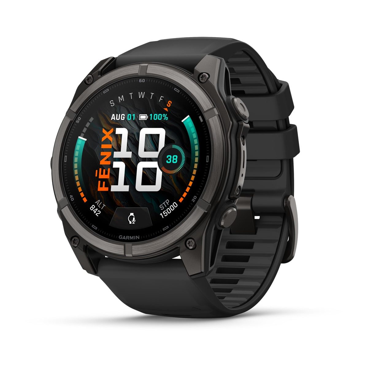 Garmin fēnix® 9 – 51mm – Carbon Gray DLC Titanium with Black Silicone Band