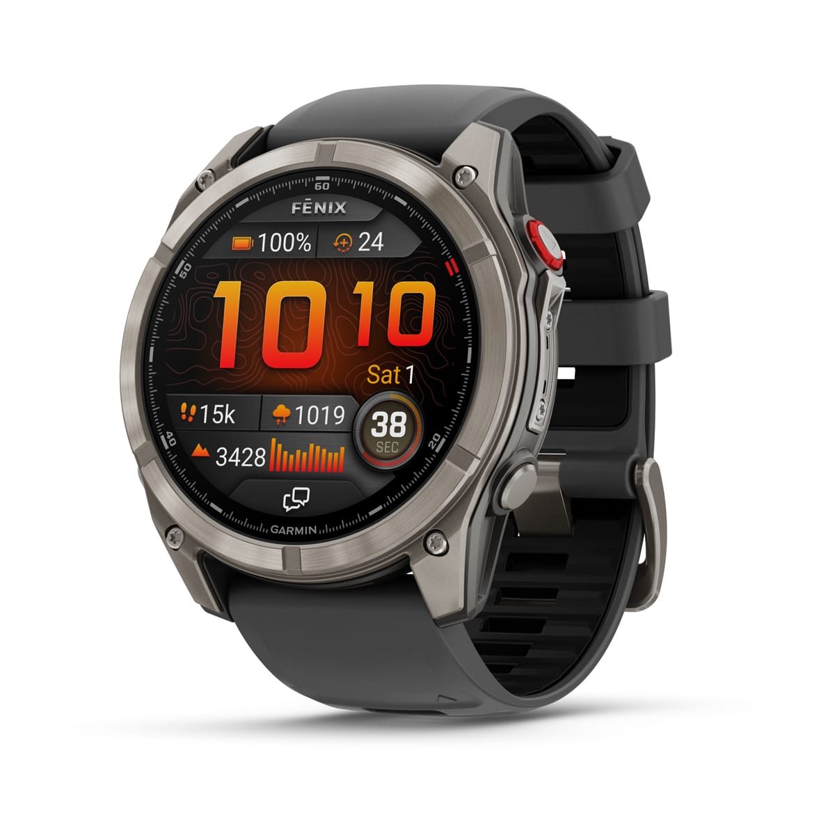 Garmin fēnix® 8 Pro – 51 mm, AMOLED – Sapphire, Titanium with Graphite/black silicone band