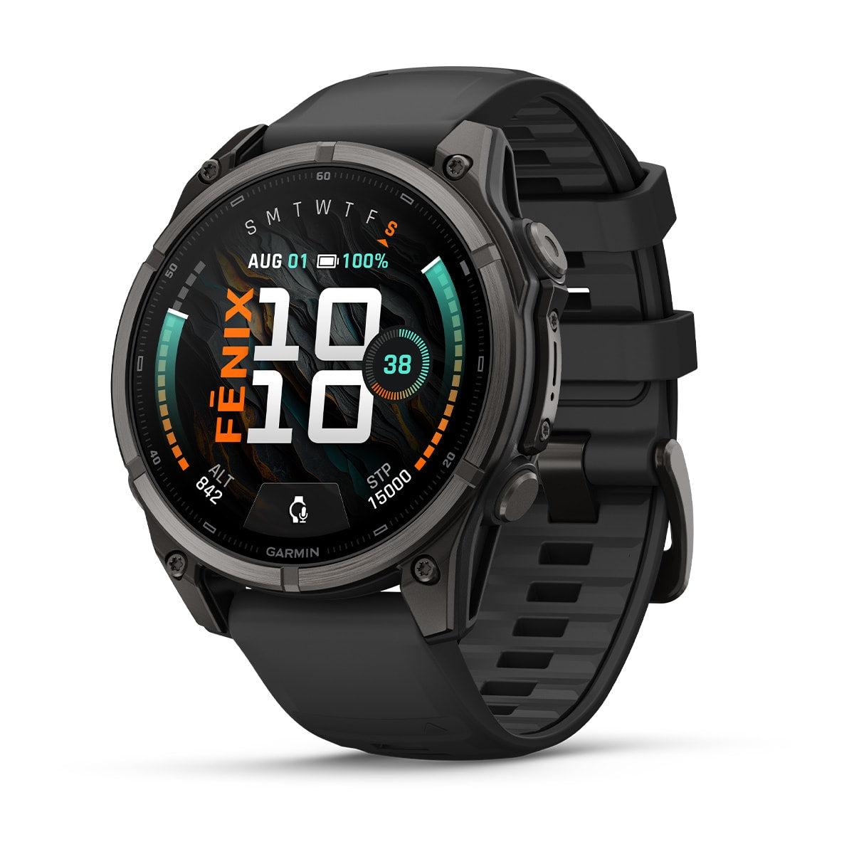 Garmin fēnix® 9 – 47mm – Carbon Gray DLC Titanium with Black Silicone Band