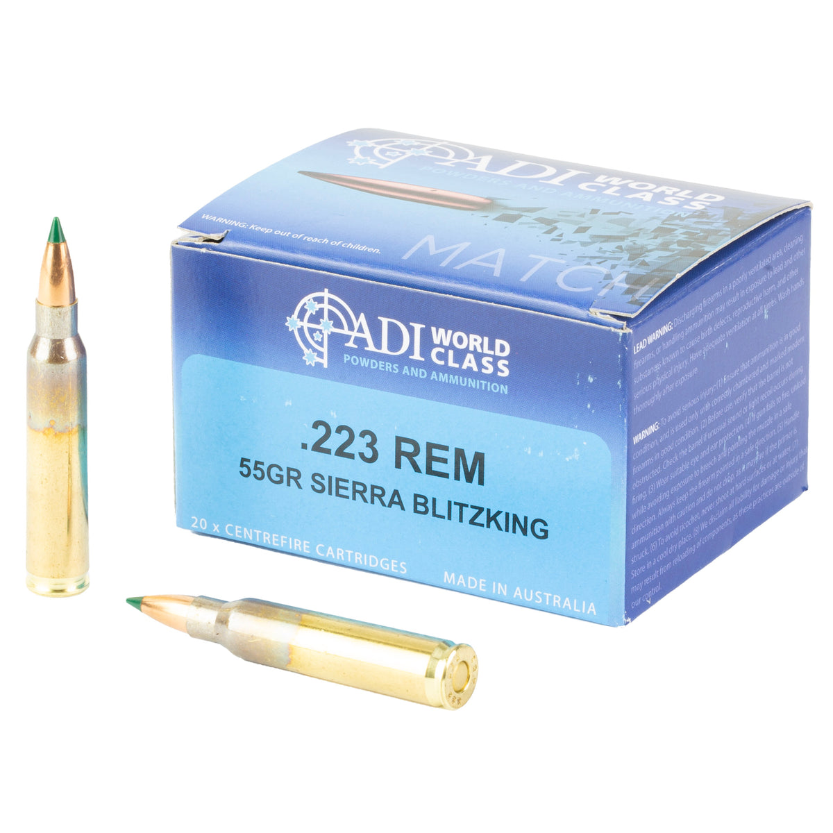 WORLD CLASS ADI 223 Rem 55gr Blitzking (20 Pack)