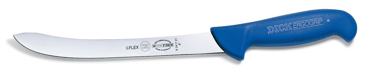 F. Dick ErgoGrip Fish Filleting Knife 21cm slender semi-flex blade with blue handle