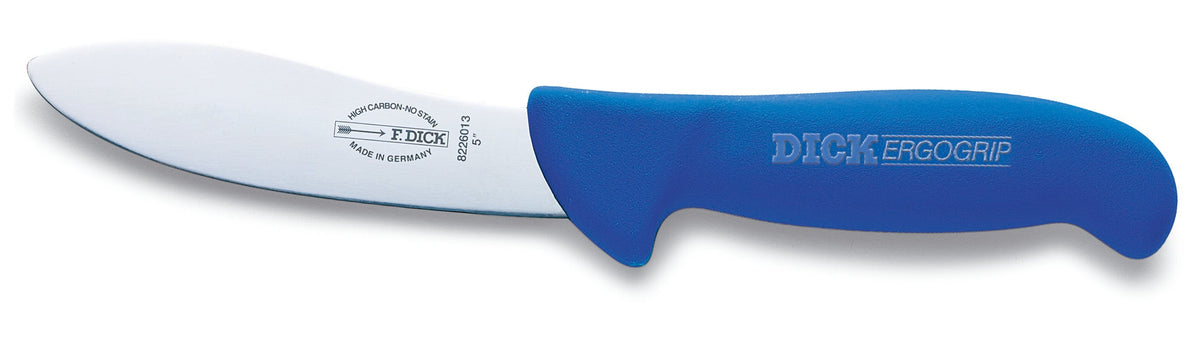 F. Dick ErgoGrip Sheep Skinning Knife 13cm broad rounded blade with blue handle