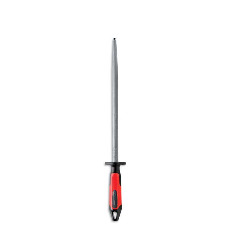F. Dick RegularCut sharpening steel 30cm round with red and black 2K handle