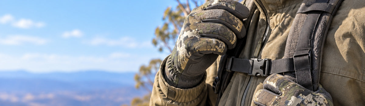Hunt The Night outdoor gloves in the Australian bush