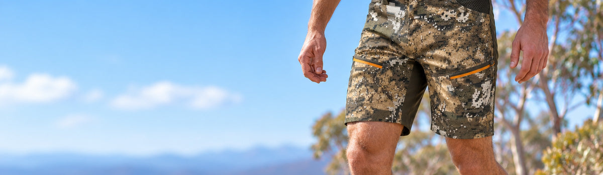Hunt The Night shorts in the Australian bush