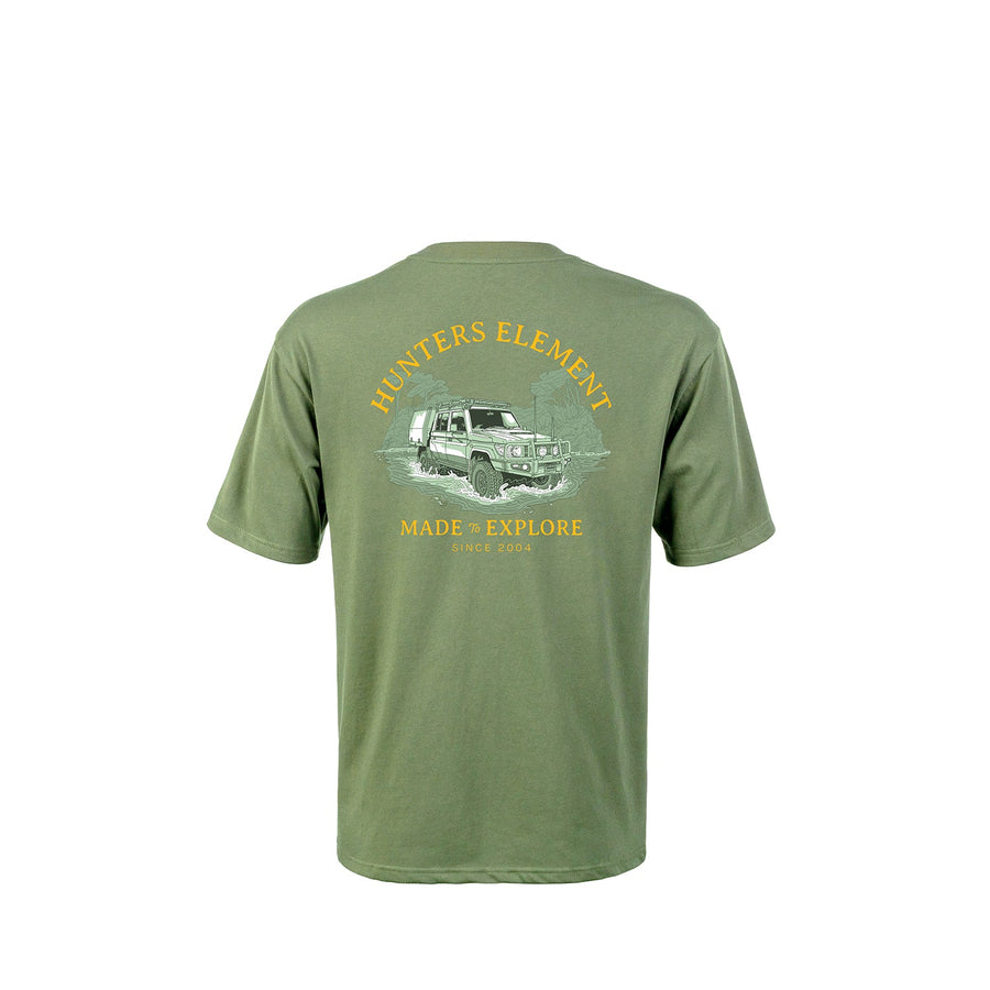 Hunters Element River Cruiser Tee - Ivy - back view