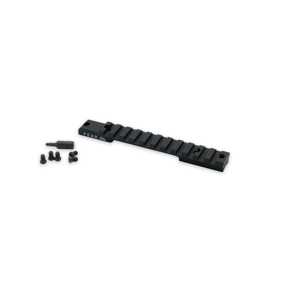 Weatherby PEAK 44 JRail 20 MOA Picatinny rail with screws and Torx bit (illustrative, Weatherby JRail family image)