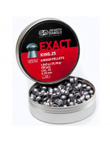 JSB EXACT KING .25 25.4GR AIR PELLETS (150pk)