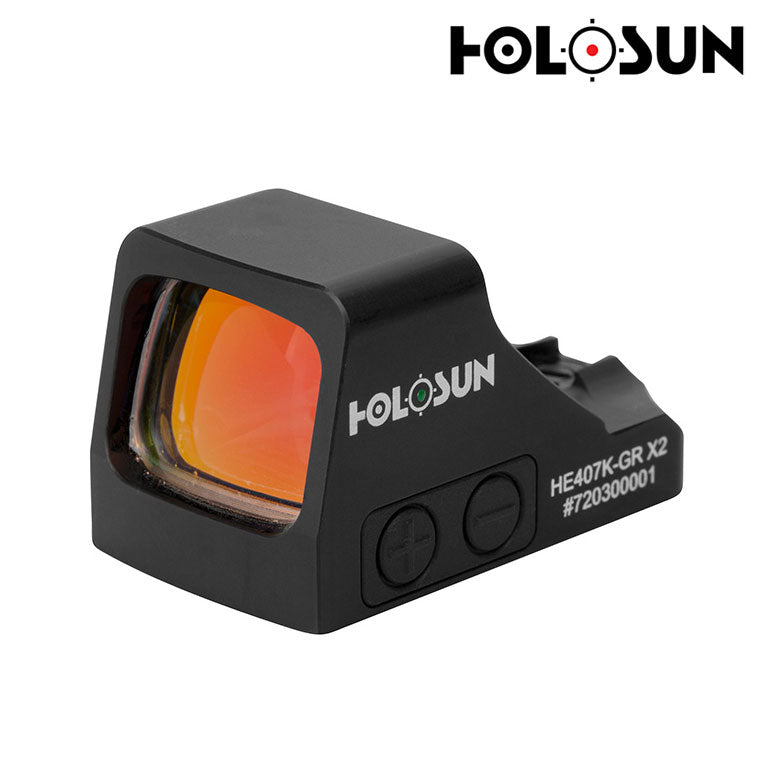 Holosun HE407K-GR X2; Miniature Reflex Sight; 6 MOA Dot; Shake Awake/Battery - **GREEN**