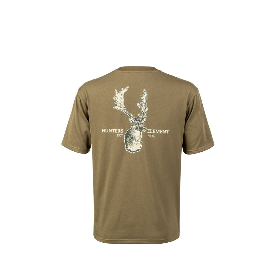 Hunters Element Fallow Tee - Khaki - back view