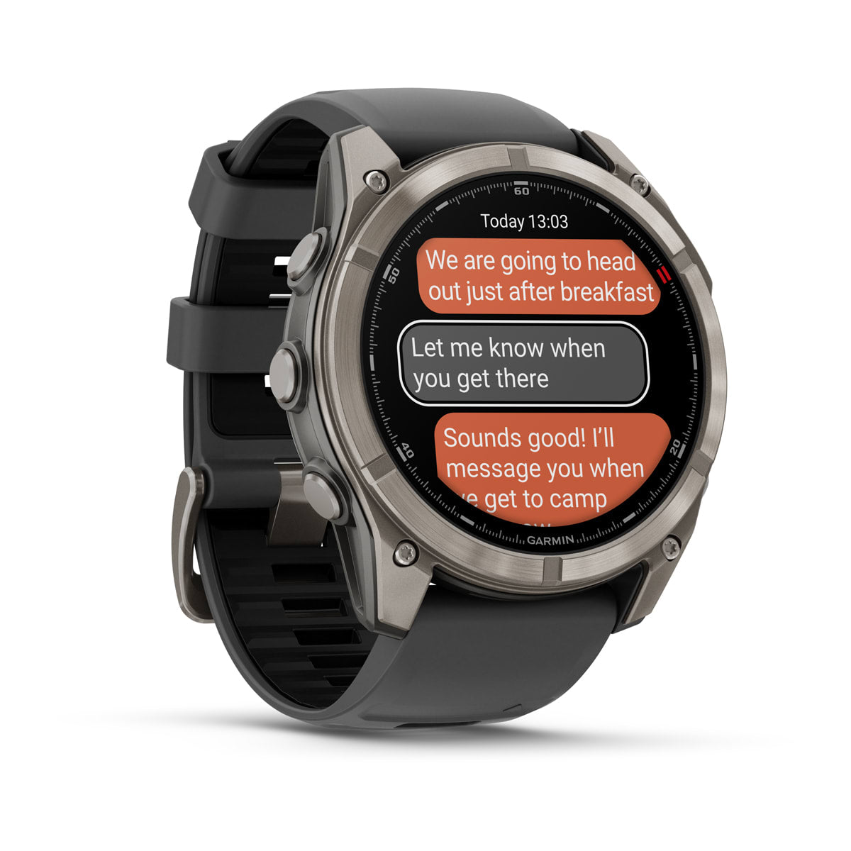 Garmin fēnix® 8 Pro – 51 mm, AMOLED – Sapphire, Titanium with Graphite/black silicone band – view 3