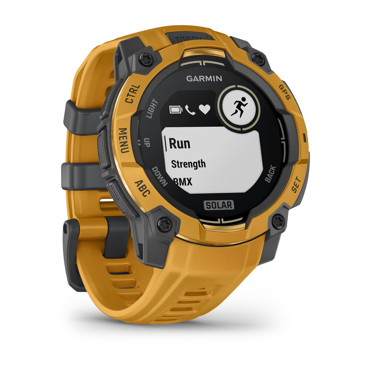 Garmin Instinct® 3 – 45 mm, Solar – Sunburst with Sunburst/Grey Band – view 3