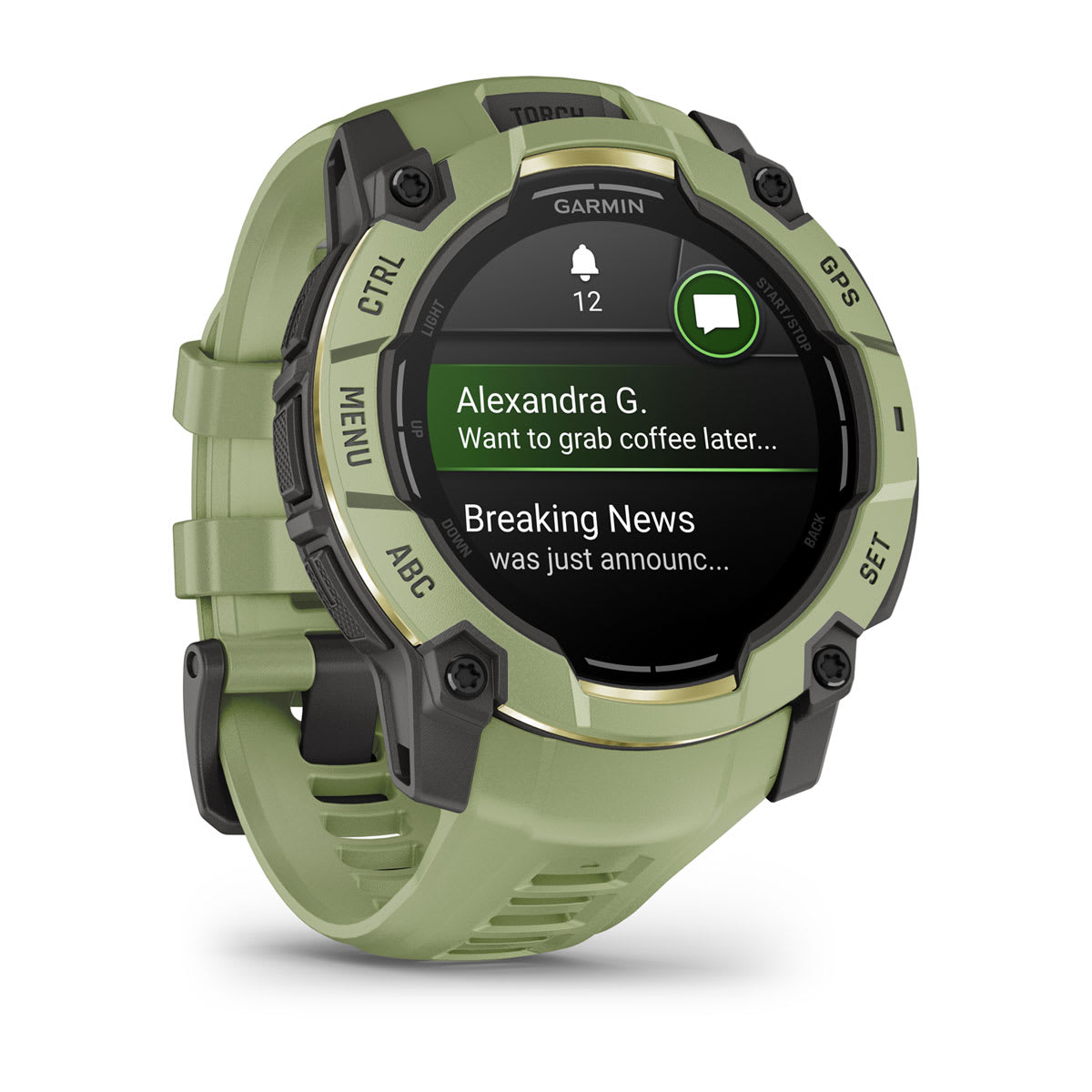 Garmin Instinct® 3 – 50 mm, AMOLED – Fern Green with Fern Green Band – view 3