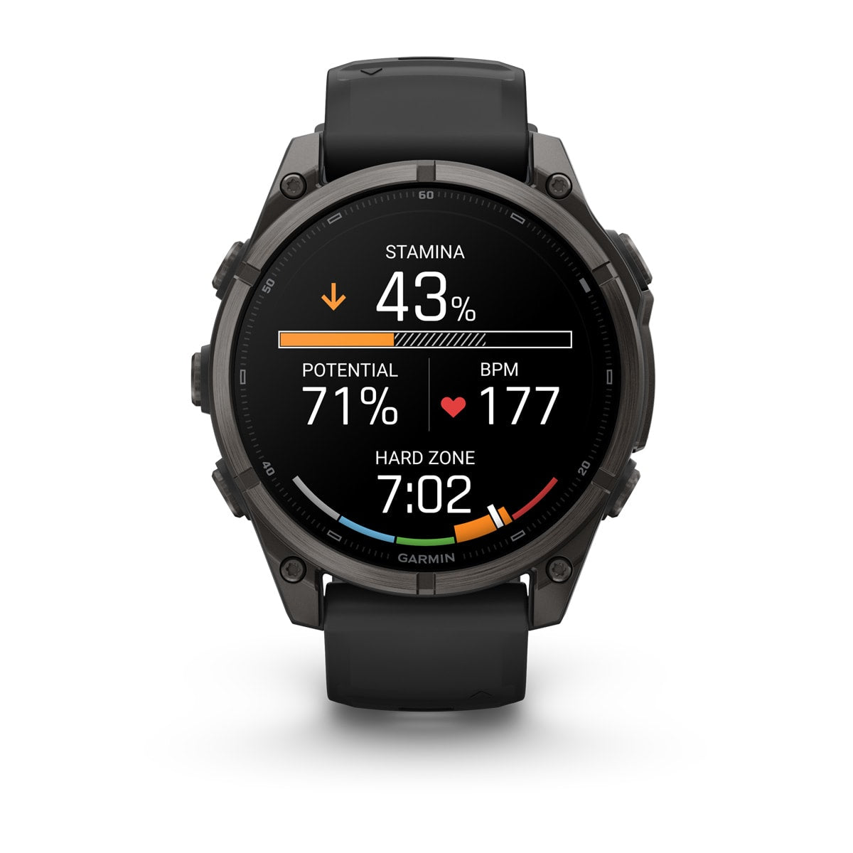 Garmin fēnix® 9 – 47mm – Carbon Gray DLC Titanium with Black Silicone Band – view 4