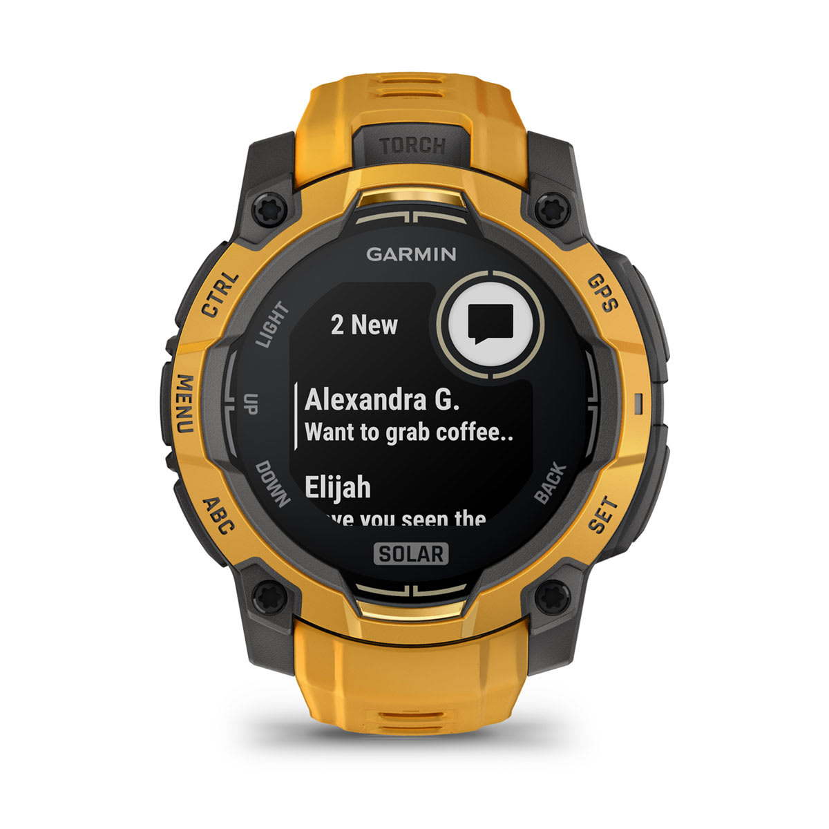 Garmin Instinct® 3 – 45 mm, Solar – Sunburst with Sunburst/Grey Band – view 4