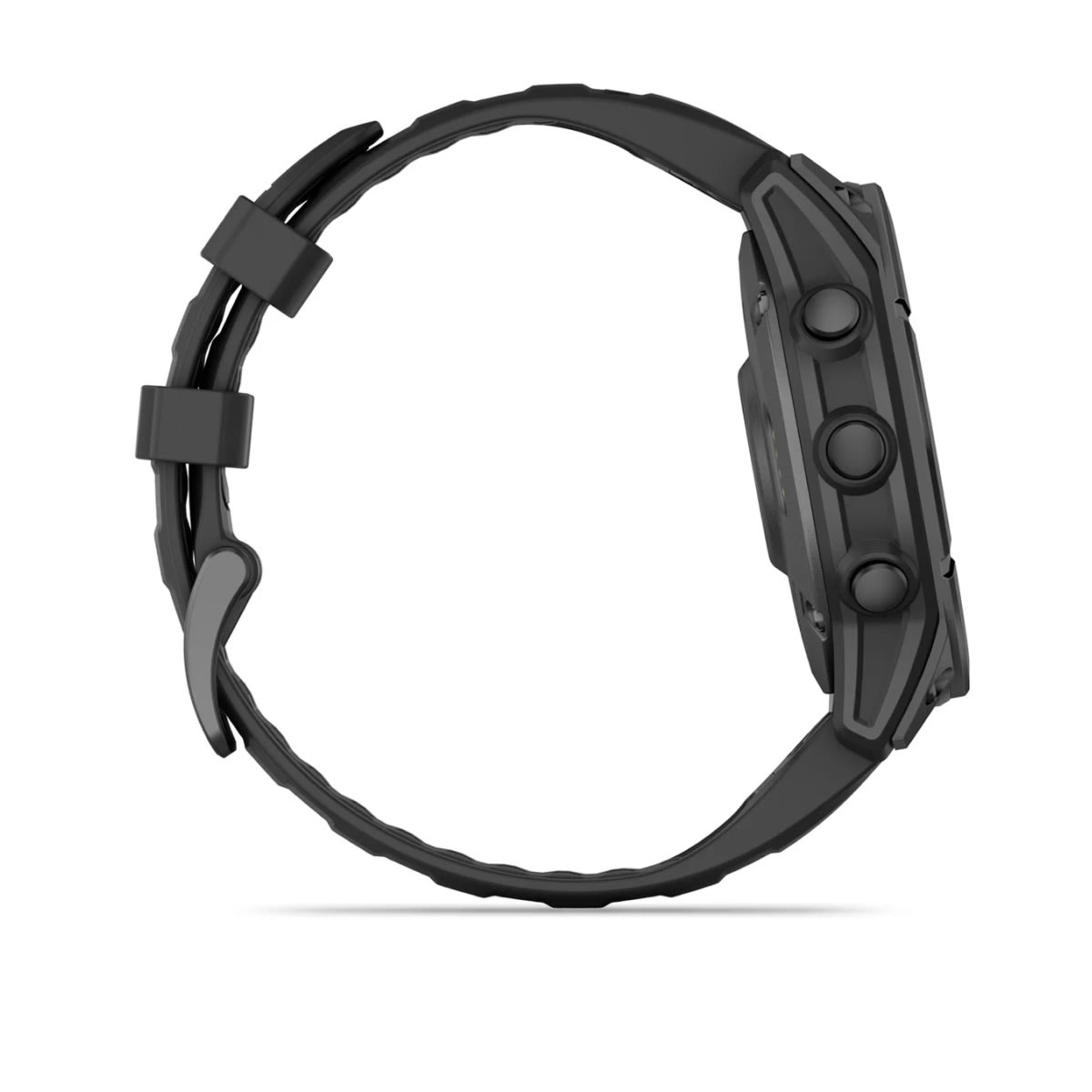Garmin fēnix® E – 47 mm, AMOLED – Slate grey steel with Black Silicone Band – view 4