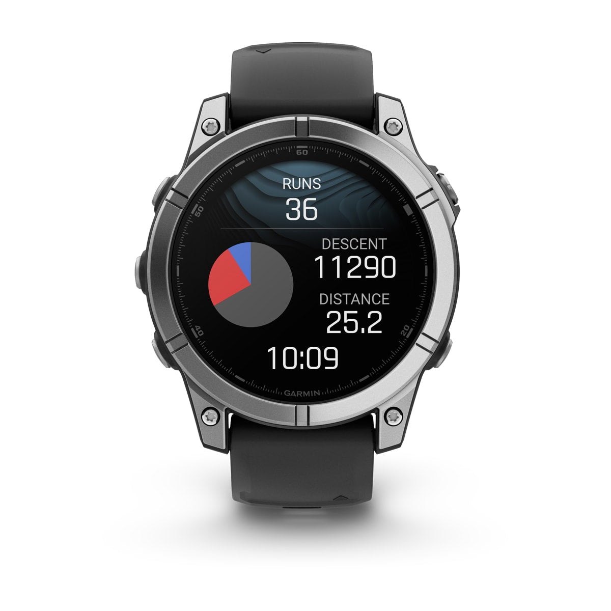 Garmin fēnix® E – 47 mm, AMOLED – Stainless steel with Black Silicone Band – view 6