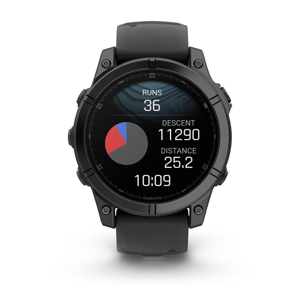 Garmin fēnix® E – 47 mm, AMOLED – Slate grey steel with Black Silicone Band – view 6