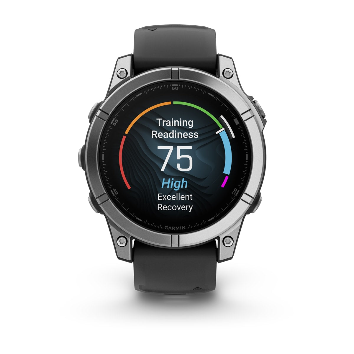Garmin fēnix® E – 47 mm, AMOLED – Stainless steel with Black Silicone Band – view 7