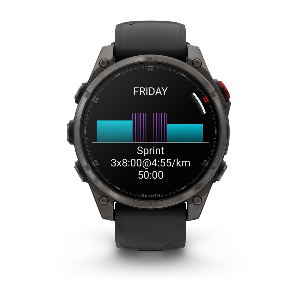 Garmin fēnix® 8 Pro – 47 mm, AMOLED – Sapphire, Titanium with Graphite/black silicone band – view 9