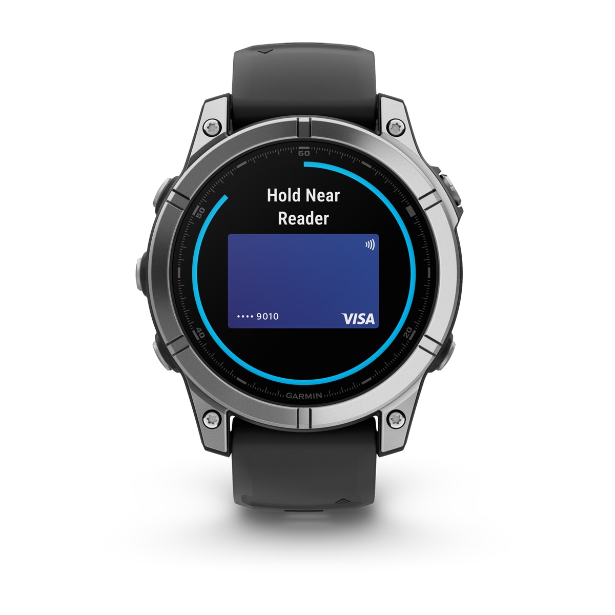 Garmin fēnix® E – 47 mm, AMOLED – Stainless steel with Black Silicone Band – view 9